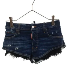 DSQUARED2 (ディースクエアード) 20AW RACY TATOO LOGO SHORTS S80MU0005 レーシータトゥーロゴショーツ レースライナーダメージ加工デニムホットパンツ ショートパンツ レディースのサムネイル