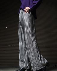 silver color satin pleated baggy easy pants 00s サテン シルバーカラー プリーツ バギー シルエット ワイド とろみ イージーパンツ