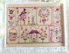 🟩⬜🟥 イタリア のクロスステッチ チャート 図案 💟 クオーレ・エ・バッティクオーレ 💟 Cuore e Batti cuore 【Stitching in Quilt】◆キルトステッチ◆ 可愛い 輸入刺繍  ハッピー 愛 花  クリスマス リース
