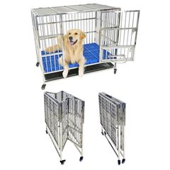 B2070ペット犬小屋 犬用ケージ 大型犬 ステンレス ケージ 折りたたみ