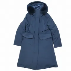 美品 ダブルスタンダードクロージング ダブスタ DOUBLE STANDARD CLOTHING ダウンコート フーディ ファー ロング ジャケット ブルゾン アウター 36 ネイビー 0207-401-193/1▲B3 レディースのサムネイル