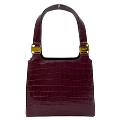 Salvatore Ferragamo フェラガモ ヴァラ金具 ハンドバッグ トートバッグ 手持ち鞄 肩掛け ロゴ クロコ型押し パープル
