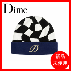 DIME D CHECKERED CUFF BEANIE / BLACK