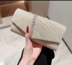 パーティーバッグ　2way チェーンショルダーバッグ　ラインストーン　結婚式