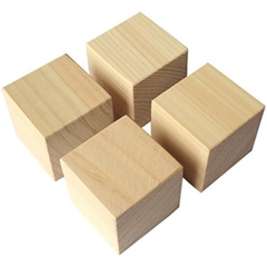 kicoriya 国産 ヒノキ 板 工作材料 DIY 端材 檜 サイコロ型 角材 4個セット インシュレーターにも