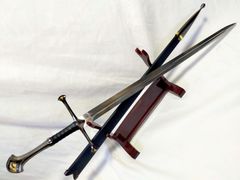 ロングソードA(黒) 軟質ステンレス刀身 洋剣シリーズ① 模擬刀 中世 騎士 西洋剣  両手剣 直剣