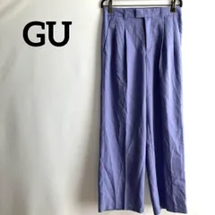 GUジーユーカラーパンツ紫パープル無地Mロングシンプル