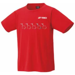 YONEX(ヨネックス) Tシャツ ドライ 半袖 バドミントン【ラインデザイン】【シマエナガ】【スマッシュ】【16500】【LINE-01】練習用 練習着 レッド