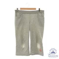 【訳アリ】 le coq sportif ルコックスポルティフ パンツ カジュアル 紐付き ポケット付き ハーフ丈 ロゴ 刺繍 レディース グレー M 901-9670 送料無料 古着