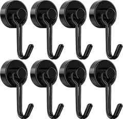 Tohoer マグネットフック 磁石付き 超強力 壁 ドア 風呂 車 キッチン 取り外し可能 耐久性 屋外 工具用 ステンレス 壁面 キャンプ(ブラック,  2cm)