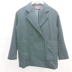 ◇ ITEMS URBAN RESEARCH フロントスナップボタン バックスリット 長袖 コート サイズF ネイビー レディース E  【1303290007506】