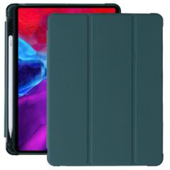 iPadケース Air5 10.9インチ ペンホルダー付 ダークグリーン 半透明