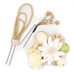 髪飾り ３点セット 京都 西陣 和小物 京あそび MIYAKO ASOBI 白 成人式 花 和風 浴衣 着物 振袖 袴 七五三 子供 キッズ 結婚式お呼ばれ 卒業式 入学式 コーム 髪留め 日本製 送料無料 W 98 CM-4-797 w779　Si