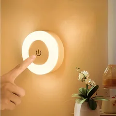Kvensin ナイトライト タッチコントロール「どこでも貼れる」USB充電式タップライト マグネットパッチ付き LED 授乳ライト 常夜灯 夜間ライト 調光可能なワイヤレスミニナイトライト 寝室 読書 ライト プレゼント 枕元 子ども部屋 誕生日 ウォー 1