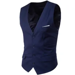 ☆ ネイビー ☆ Mサイズ ☆ スーツベスト スリム フォーマル ベスト メンズ スーツ スーツベスト チョッキ ジレ ウェストコート ジレベスト スリム フォーマル ビジネス オフィス 結婚式 二次会 成人式 紳士 男性用 春秋 秋冬 大きいサイズ
