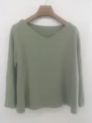 ◇ URBAN RESEARCH アーバンリサーチ Vネック 七分袖 Tシャツ カットソー サイズF グリーン レディース P  【1212280003018】