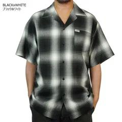 当店別注！ CALTOP キャルトップ カルトップ　メンズ シャツ　スペシャルオーダー 7007 OMBRE SHORT SLEEVE SHIRTS　開襟 オープンカラーオンブレ ショートスリーブシャツ　ブラック×ホワイト