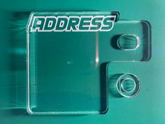 自賠責ステッカープレート　アドレス　ADDRESS　上文字B　5ｍｍ厚クリア
