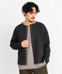 新品 未使用 JIGGYS SHOP(ジギーズショップ)裏起毛スナップカーディガン 217802 ブラック