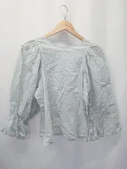 ◇ ◎ ⊂ φ BEAMS LIGHTS ビームス ライツ コットン100% 長袖 シャツ ブラウス サイズ38 ライトブルー レディース E  【1410230014590】