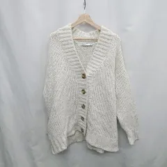 ◇ ⊇ ZARA ザラ 長袖 カーディガン サイズUSA M ライトグレー レディース E  【1503060002025】