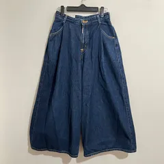 Z1182 SPICK AND SPAN スピックアンドスパン サムシング ジーンズ ワイド デニム フレアパンツ インディゴ レディース XXSサイズのサムネイル