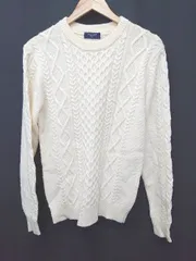 ◇ ⊇ BACK NUMBER バックナンバー ウール100％ プルオーバー 長袖 ニット セーター サイズL アイボリー系 レディース E  【1506110004406】