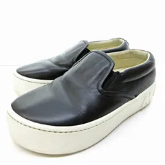 マルニ MARNI ロゴ レザー スリッポン スニーカー ボリュームソール 厚底 本革 黒 ブラック 37 約23.5cm IBO73のサムネイル
