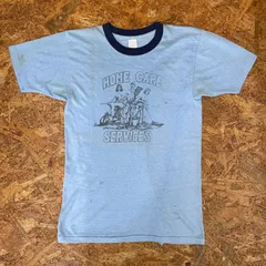ヴィンテージ US古着 プリントTシャツ ライトブルー×ネイビー 半袖 USA アメリカ ビンテージ VINTAGE ユーズド USED 古着