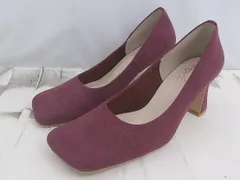 ◇ Launa lea ラウナレア スクエアトゥ ヒール パンプス サイズ23 ワインレッド レディース P  【1307150001055】