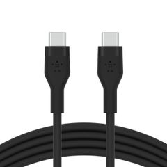新品 Belkin USB-C to USB-C シリコン ケーブル iPhone 15 / MacBook/iPad mini/iPad Pro/iPad Air/Galaxy/Androidスマートフォン対応 急速充電 PD対応 高耐久 1メートル ブラッ