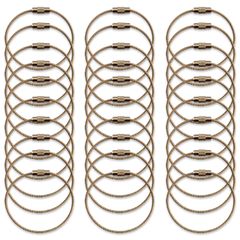 ワイヤー キーリング ゴールド 15cm 30個 ネジ式 ステンレス製 金具 キーホルダー パーツ アクセサリー ハンドメイド 手芸 パーツ BD4164