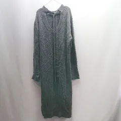 ◇ ⊇ nano universe スリット加工 ニット生地 長袖 ロング丈 ワンピース サイズ38 チャコールグレー系 レディース E  【1503050047098】