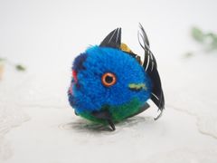 送料無料★シュタイフ★Woolen Coral Reef Fish 7cm オールID's完品★1968年製ぽんぽん熱帯魚(ブルー)/コーラルリーフフィッシュ★Steiff★