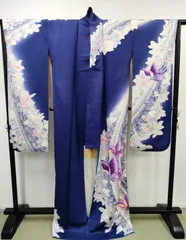 ◇KWF003 振袖 正絹 青 成人式 卒業式 結婚式 初詣 古着