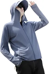 aspersio アスペルシオ ラッシュガード フルジップ フーディー ウェア 通気性 涼しい つば付き パーカー メンズ トップス 快適 長袖 ポケットあり 羽織り アウトドア 釣り キャンプ リゾート 日焼け防止(＃1 ダークグレー,  L)