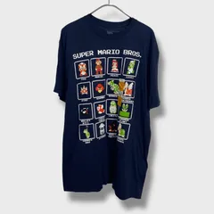☆タグ付き未使用品☆任天堂☆ニンテンドー☆スーパーマリオ☆キャラクターTシャツ☆プリントTシャツ☆ネイビー☆L☆H25M