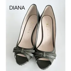 DIANA ダイアナ グリッタープラットフォームオープントゥパンプス 22.5cm  日本製 送料込み  6452904
