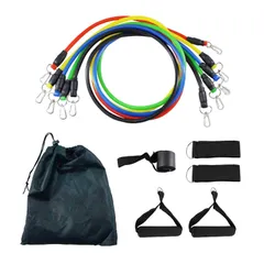 Funriche 筋トレ トレーニング チューブ ゴム ストレッチ バンド エクササイズ 11点セット フィットネス 自宅 ドアアンカー 5段階負荷 収納袋付 [1]