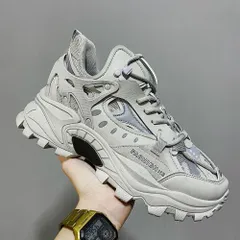 ☆ グレー ☆ 45(27.5cm) ☆ スニーカー 凸凹ビッグシルエットシューズ 厚底 厚底 スニーカー メンズ スポーツシューズ ダッドスニーカー 靴 くつ ダッド シューズ 運動靴 ビッグシルエット おしゃれ かっこいい ミドルカット レースアップ