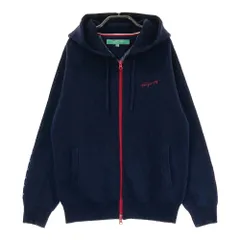 サイズ：L TOMMY HILFIGER GOLF トミー ヒルフィガーゴルフ  ニットジップパーカー ウール混 ロゴ柄 ネイビー系 [240101525880] ゴルフウェア レディース ストスト