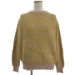 デミリー Demylee クルーネック ニット セーター ボーダー ベージュ イエロー S ■FF