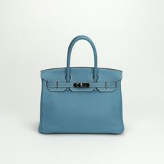 エルメス HERMES バーキン30 バーキン 30 バッグ トートバッグ トリヨンクレマンス ブルージーン Bluejean ブルー 青 水色 ルテニウム金具