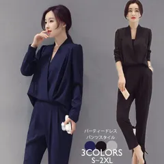 入学式 ママスーツ 結婚式 ドレス セットアップ オールインワン パンツスーツ アンサンブル オーバーオール お呼ばれ Vネック 体型カバー フォーマル 大きいサイズ パーティー 披露宴 二次会 卒業式 入学式 RlCA618