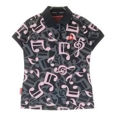 サイズ：S LE COQ GOLF ルコックゴルフ  半袖ポロシャツ 総柄 ブラック系 [240101354088]# ゴルフウェア レディース ストスト