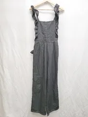 ◇ Θ Lax Dan Tia ラックスダンティア デニム フリル サロペット サイズM ブラック系 レディース P  【1410160007419】