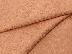 平和屋着物●上質な色無地　辻が花地紋　珊瑚色　正絹　逸品　BAAU3837hj