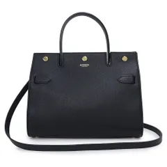 バーバリー スモール レザー タイトルバッグ 2WAY ショルダー ハンドバッグ 斜め掛け カーフスキン ブラック 黒 ゴールド金具 8016788 BURBERRY（未使用　展示品）