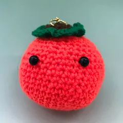 【福祉施設制作】癸（みずのと）作　あみぐるみ　「柿chan」　NO.4433　P（弐）