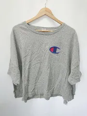 ■ ⊂ Champion チャンピオン ドロップショルダー　ボックスシルエット 半袖 Ｔシャツ サイズL グレー系 レディース E  【1411130007286】